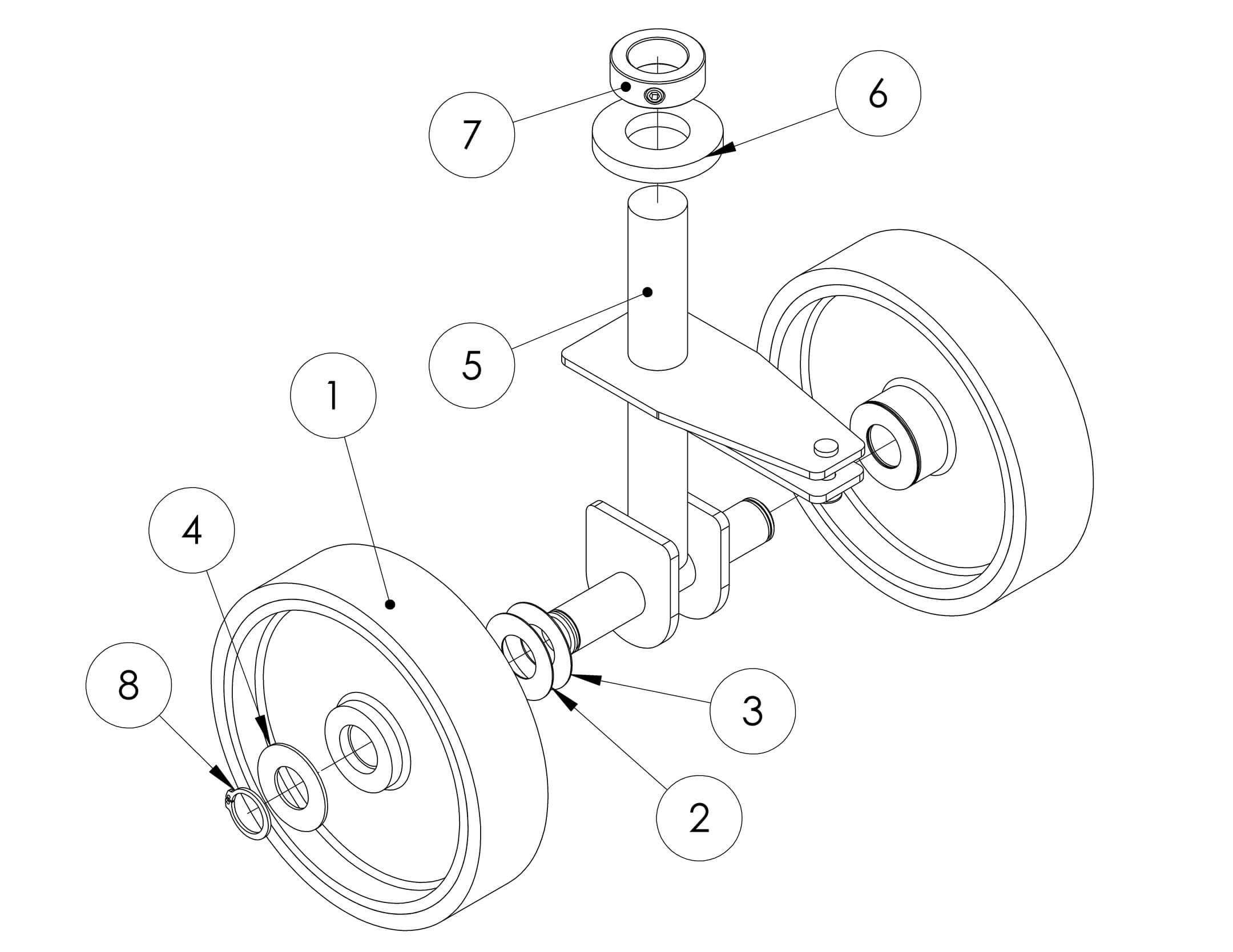 HB-1030-Base-Caster Subparts-SN-D01-10010-D01-29999